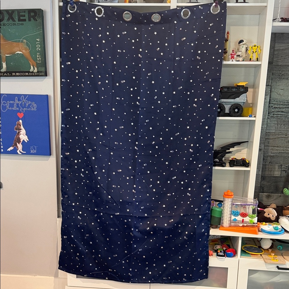 Navy Star-Print curtains